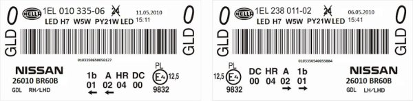 Маркировка фар под светодиодные лампы