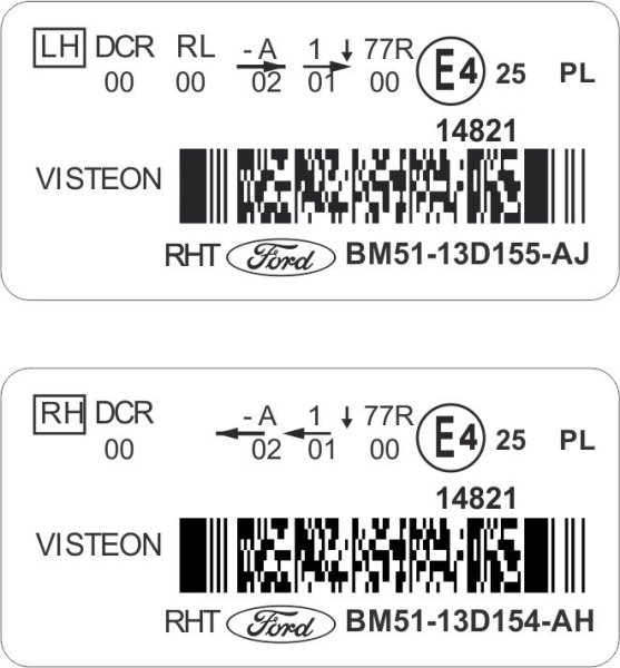 Маркировка led фар