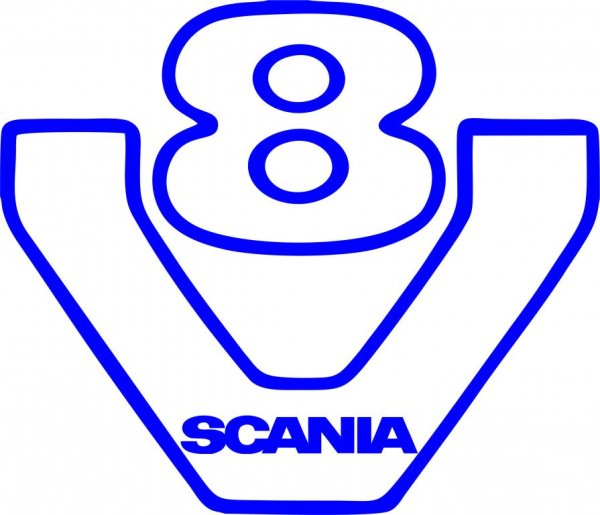 Наклейка v8 Scania