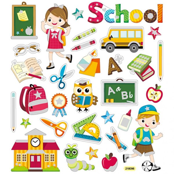 В школе (с наклейками)