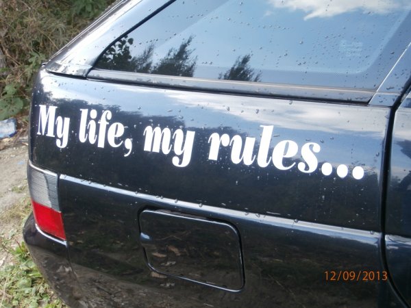 Наклейки на авто my Life my Rules