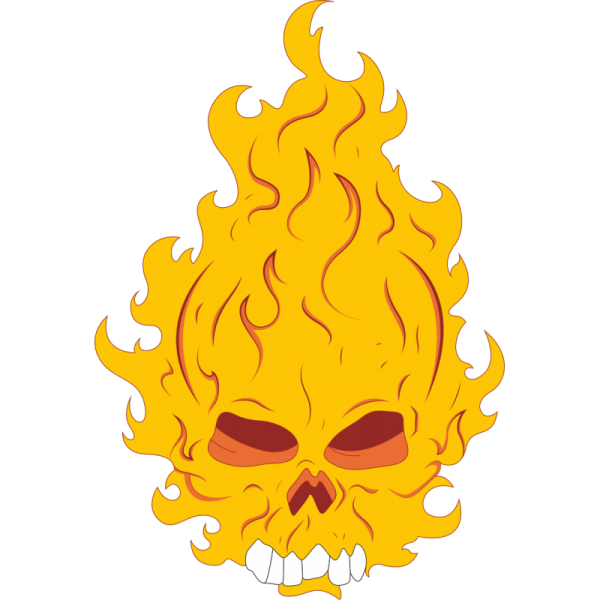 Огненный череп наклейки