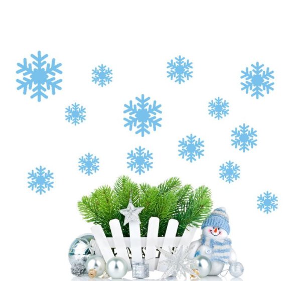 Наклейки снежинки маленькие