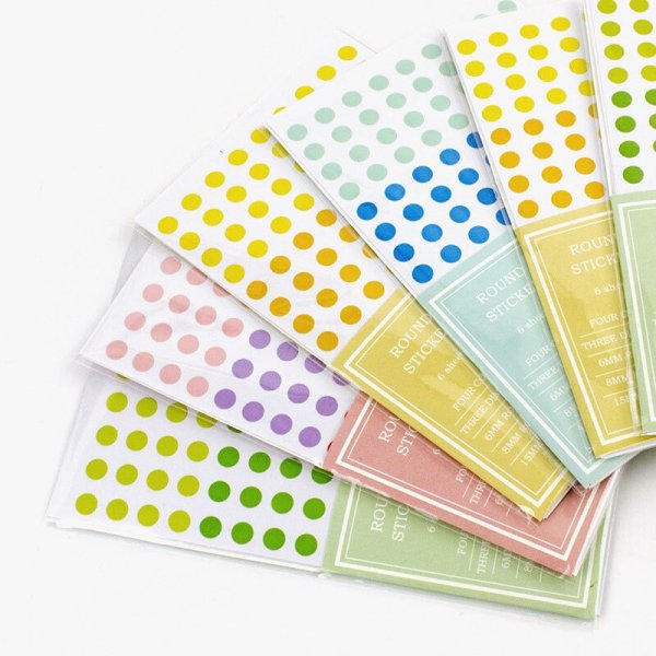 Стикеры круглые цветные