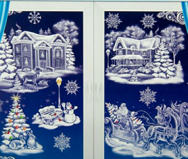 Наклейки на Кона новогодние