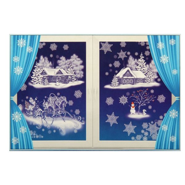 Декор на окна к новому году