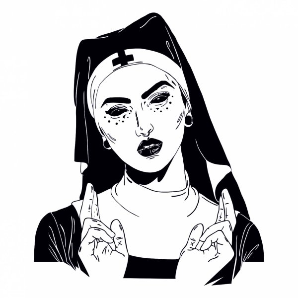 Монашка наклейка на авто