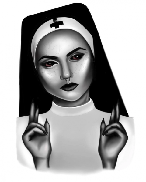 Толстовка с монашкой