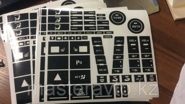 Наклейки кнопок на Volkswagen Touareg 2003 года