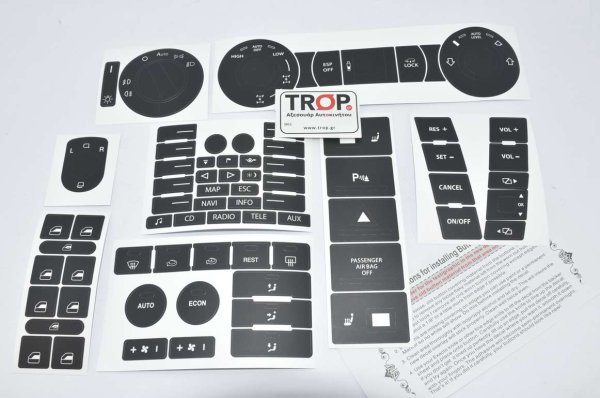 Наклейки на кнопки Туарег 2004 года