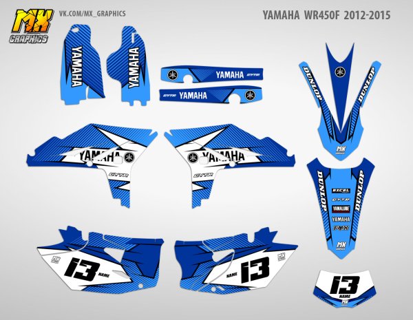 Yamaha wr450f 2012 год наклейки на пластик