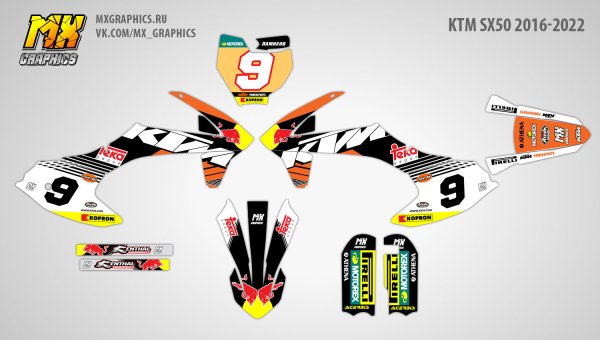 Наклейки на кроссовый мотоцикл КТМ