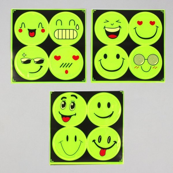 Светоотражающие наклейки смайлы