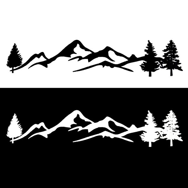 Наклейка на авто горы и лес
