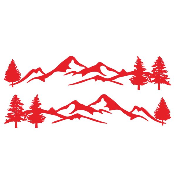 Наклейка лес горы