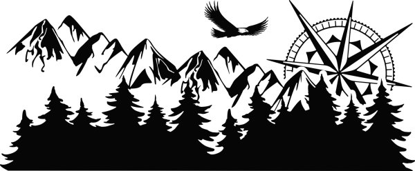 Наклейки на автомобиль горы кемпинг туризм