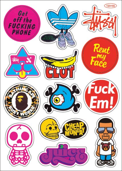 Наклейки популярных брендов