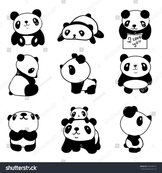 Много на одном листе пандочки