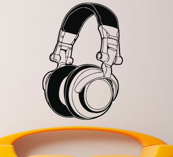 Наклейка с наушниками