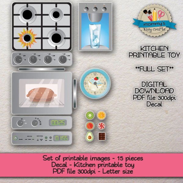 Наклейки для игрушечной кухни