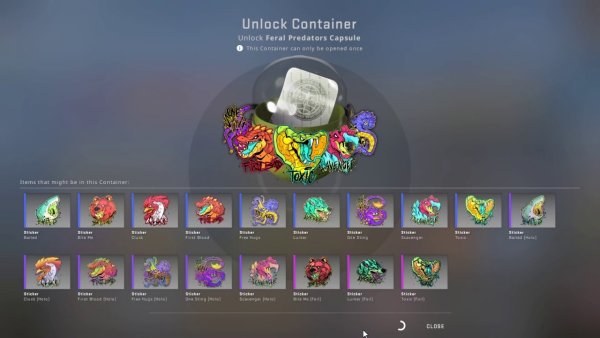 Капсула с наклейками «Дикие хищники»