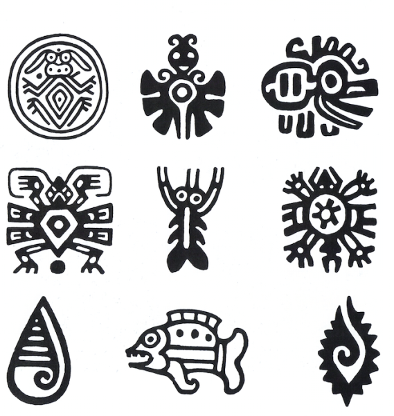 Древние символы Майя Ацтеки