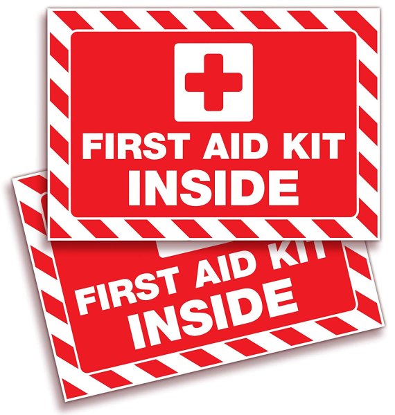 Аптечка наклейка надпись