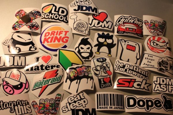 Наклейки JDM на авто маленькие