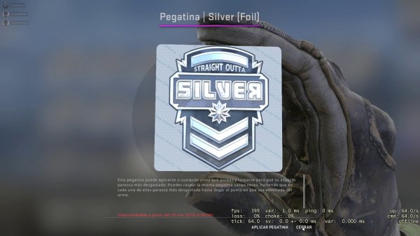 Наклейка серебро КС го