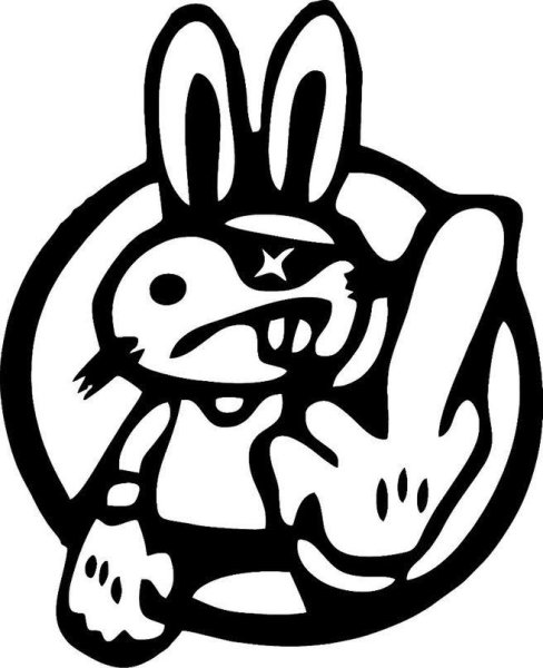 Злой заяц стикер