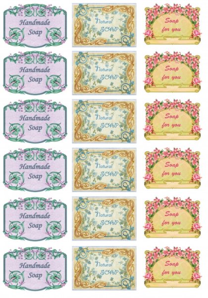 Этикетки для упаковки мыла