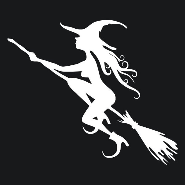 Наклейка на машину ведьма