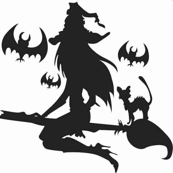 Наклейка на авто ведьма