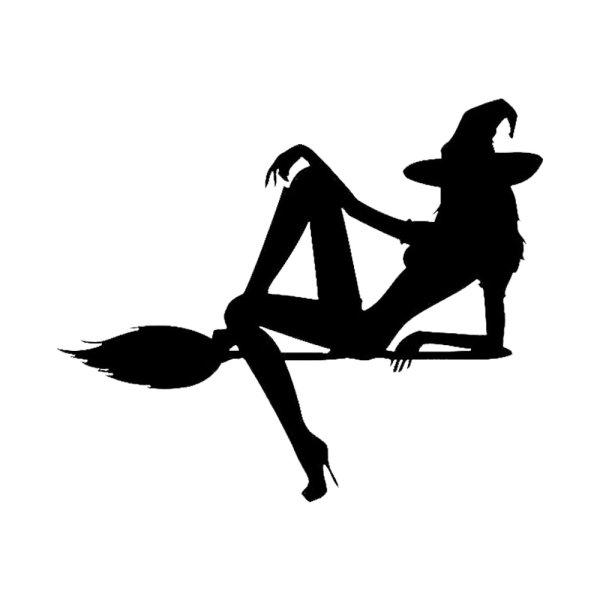 Ведьма на метле силуэт