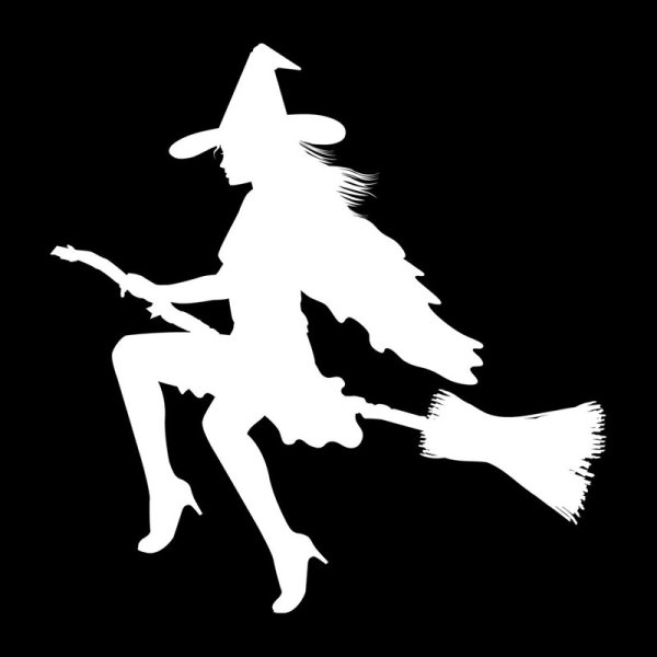 Наклейка на авто ведьма