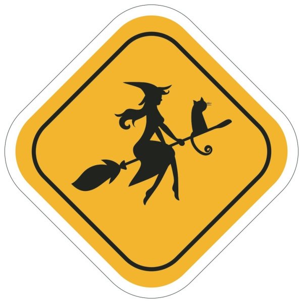 Наклейка на авто ведьма