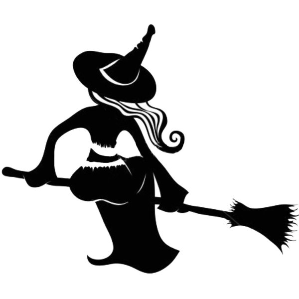Трафарет ведьма на метле