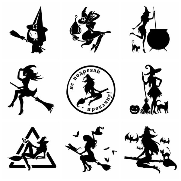 Наклейка на авто ведьмочка