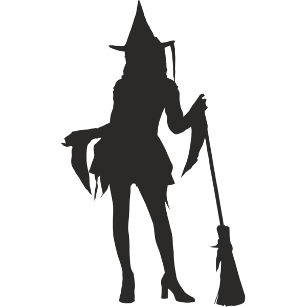 Стикер ведьма на метле