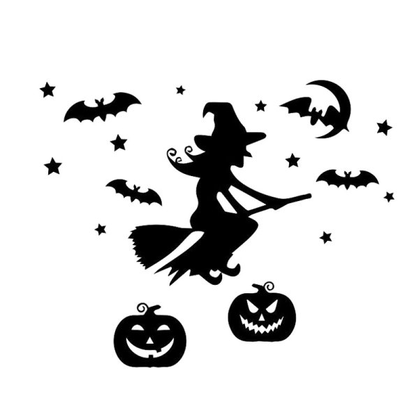 Наклейка на авто ведьма на метле