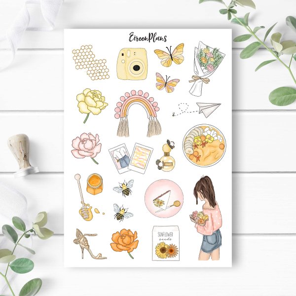 Акварельные наклейки