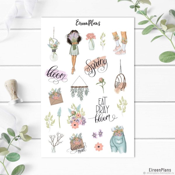 Весенние наклейки