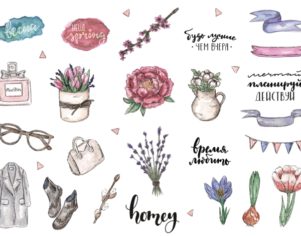 Весенние наклейки