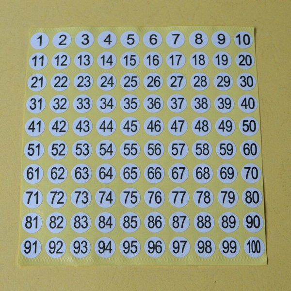 Круглые наклейки с цифрами