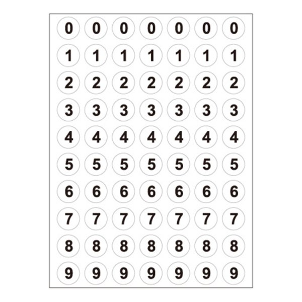 Наклейки цифры маленькие черные