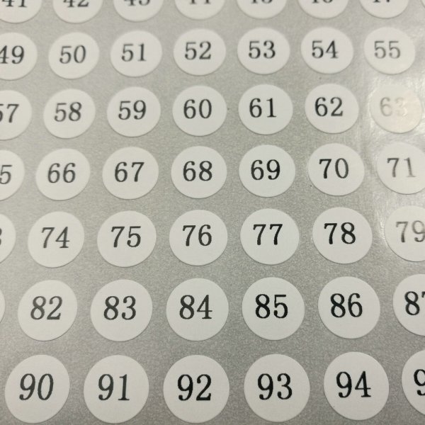 Круглые наклейки с цифрами