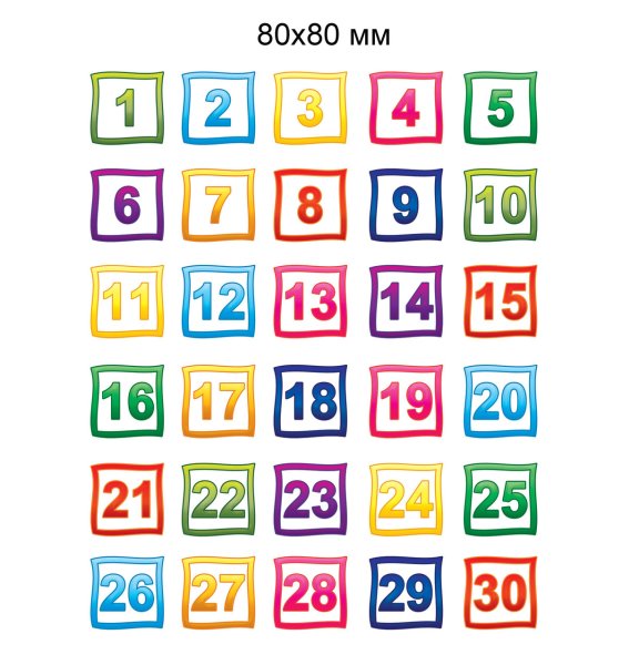 Цифры на шкафчики