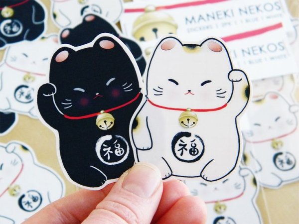 Наклейки японские котики