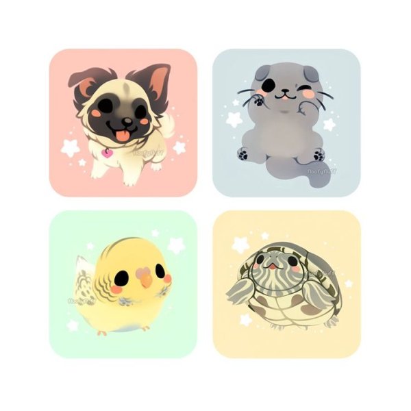 Наклейки милых животных