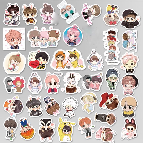 Наклейки БТС аниме